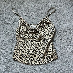 Urban Outfitters Animal Print Drape Neck Crop Tank Size S
